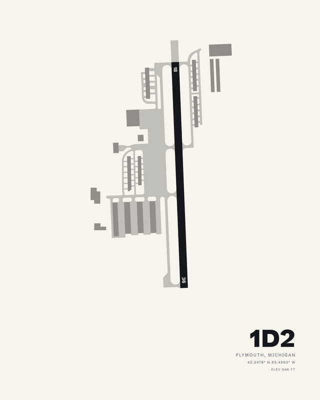 Plymouth 1D2 airport map print