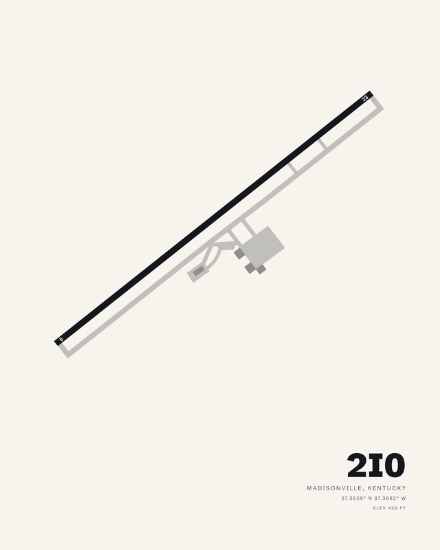 Madisonville 2I0 airport map print