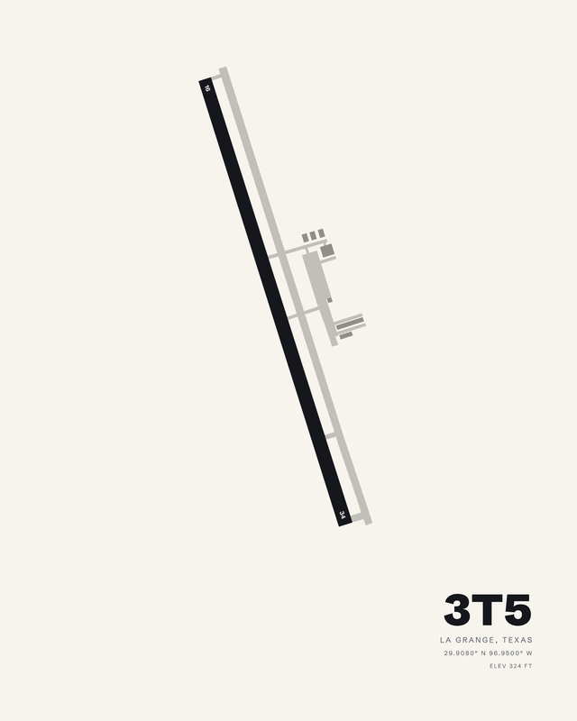 La Grange 3T5 airport map print