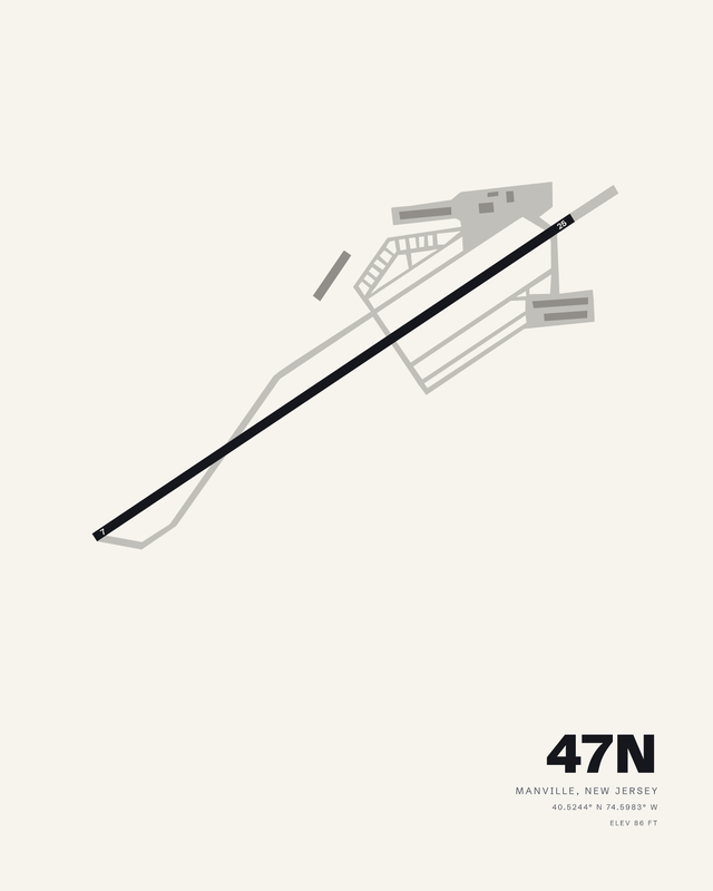 Manville 47N airport map print