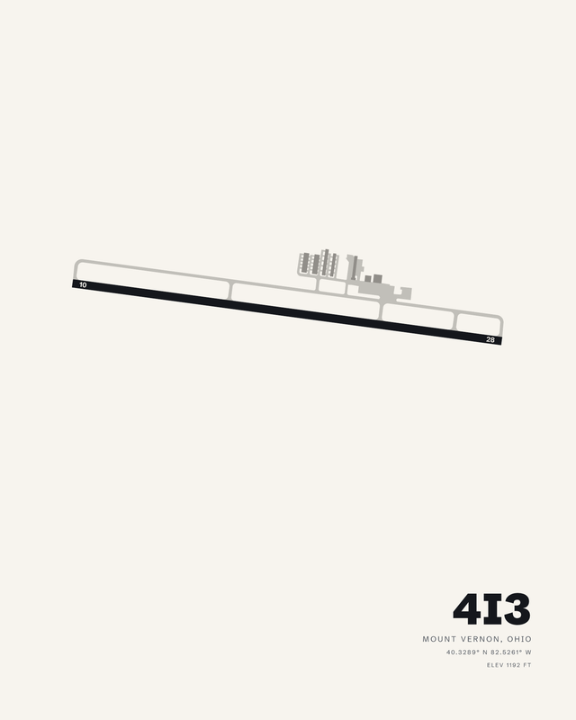 Mount Vernon 4I3 airport map print
