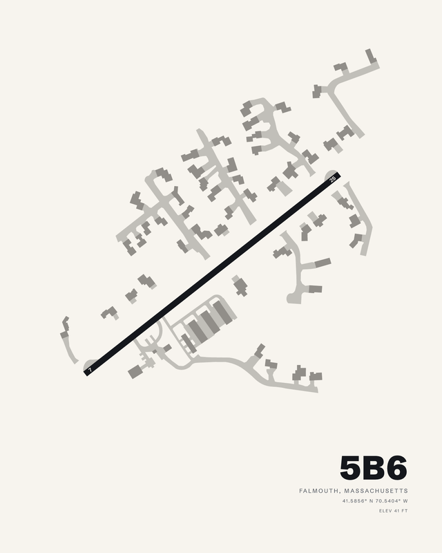 Falmouth 5B6 airport map print