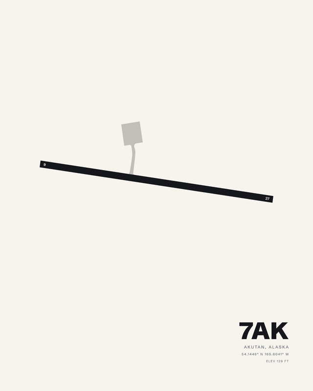 Akutan 7AK airport map print