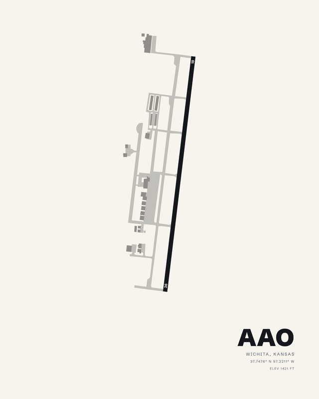 Wichita AAO airport map print