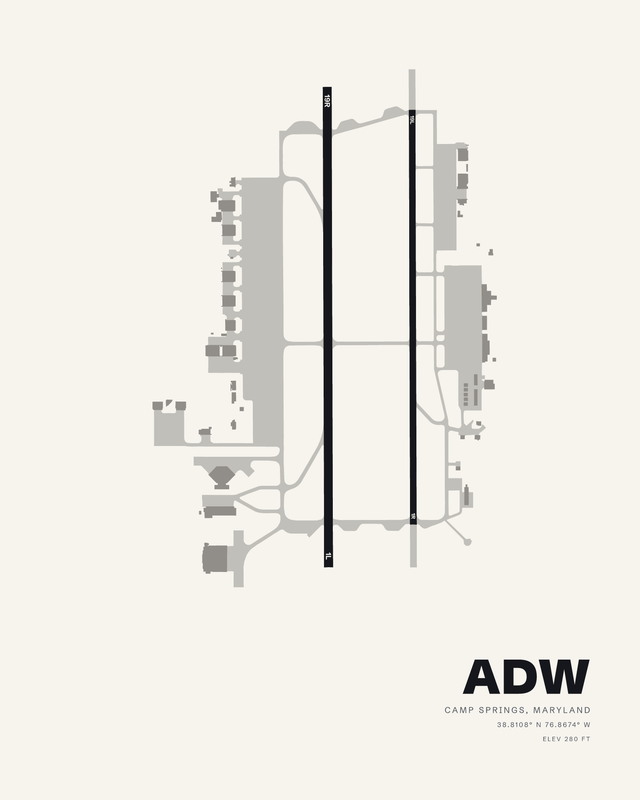 Joint Base Andrews (ADW) airport map print