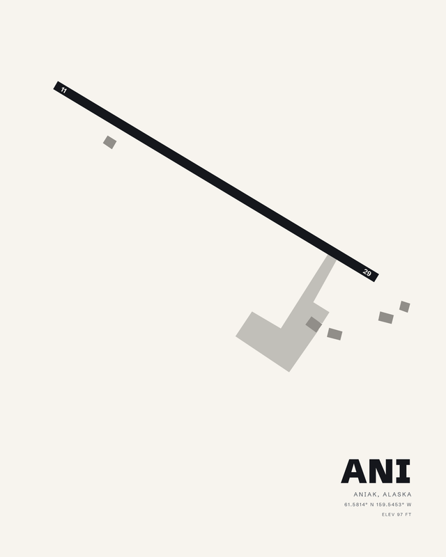 Aniak ANI airport map print