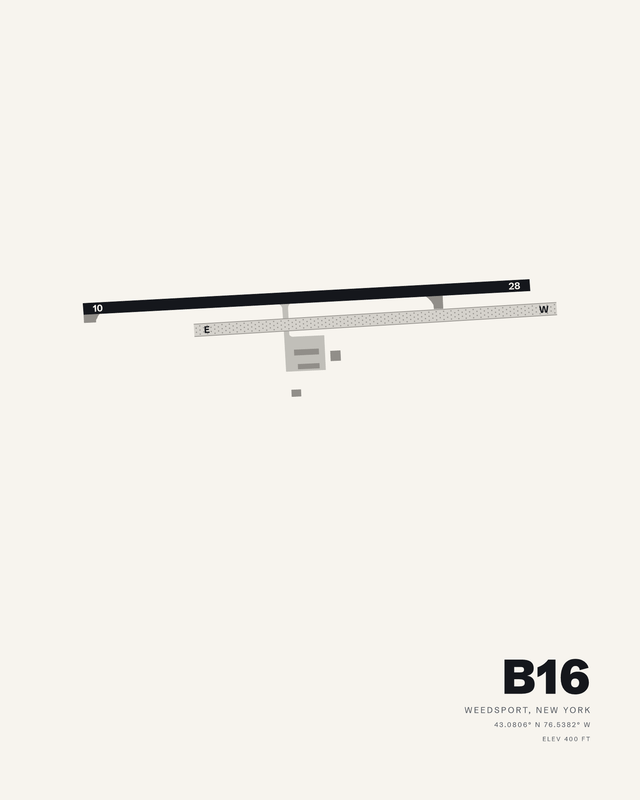 Weedsport B16 airport map print