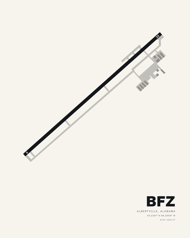 Albertville BFZ airport map print
