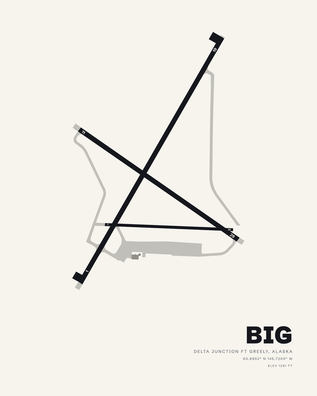 Allen AAF (BIG) airport map print