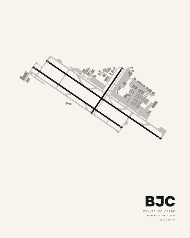 Denver BJC airport map print