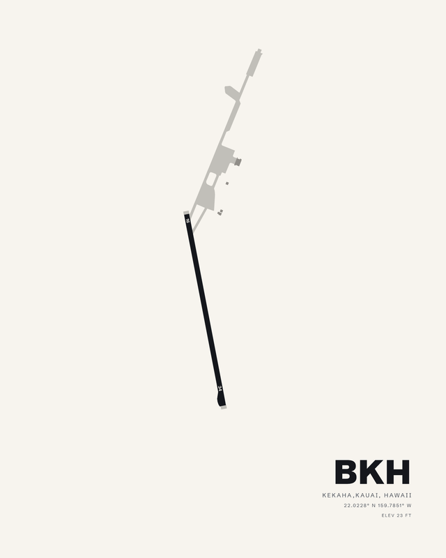 Barking Sands PMRF (BKH) airport map print