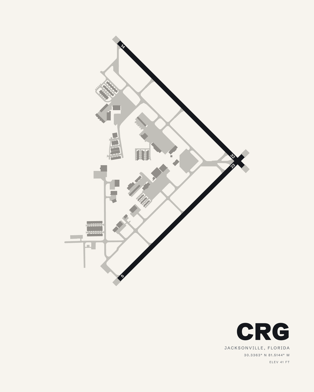 Jacksonville CRG airport map print