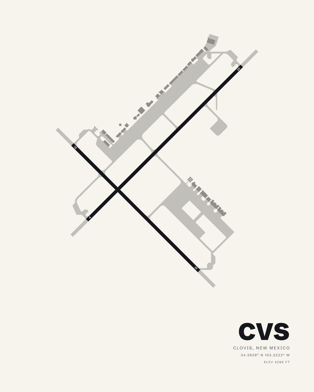 Cannon AFB (CVS) airport map print