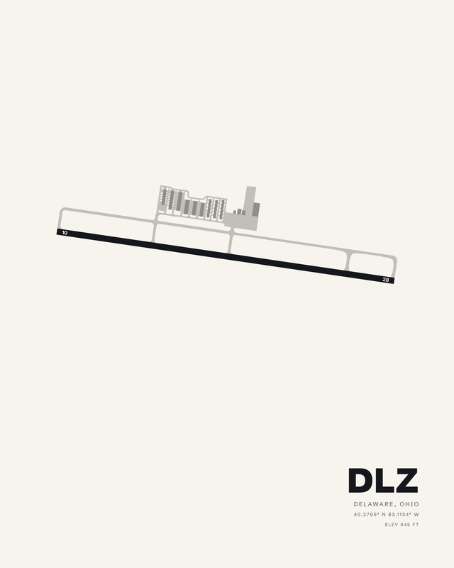 Delaware DLZ airport map print