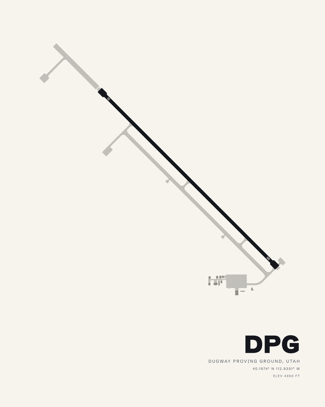Michael AAF (Dugway Proving Ground) (DPG) airport map print