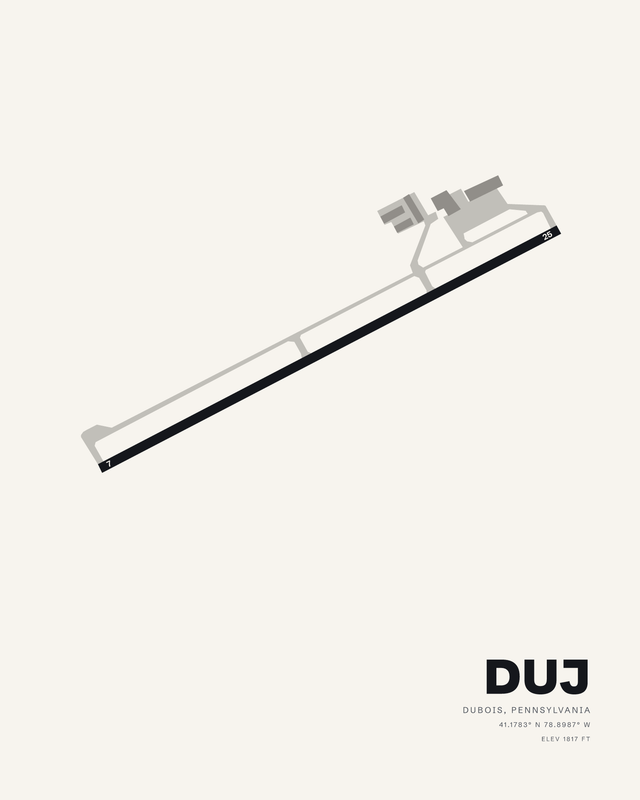Dubois DUJ airport map print