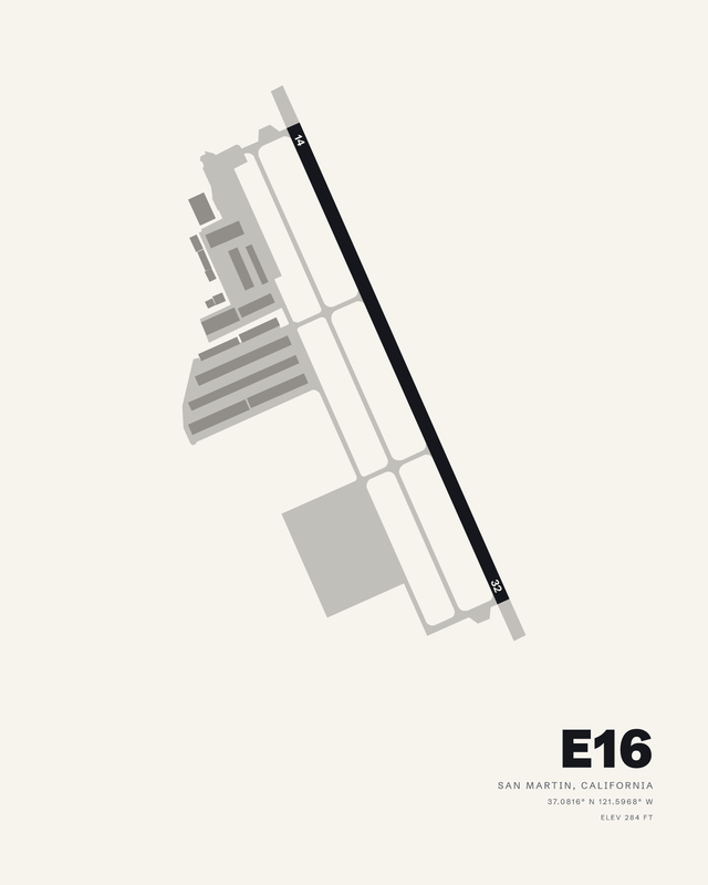 San Martin E16 airport map print