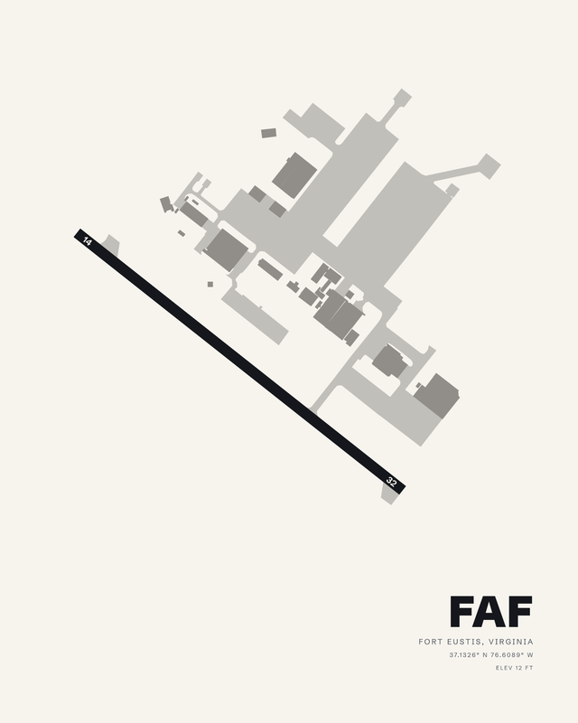 Felker AAF (FAF) airport map print