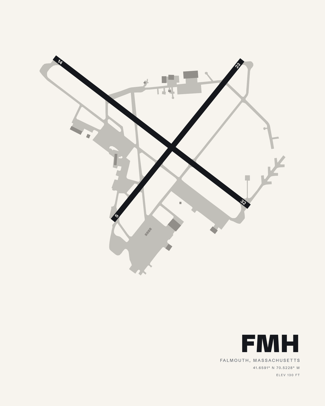 Cape Cod Coast Guard Air Station (FMH) airport map print