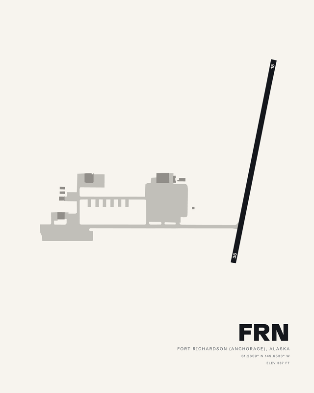 Bryant AAF (FRN) airport map print