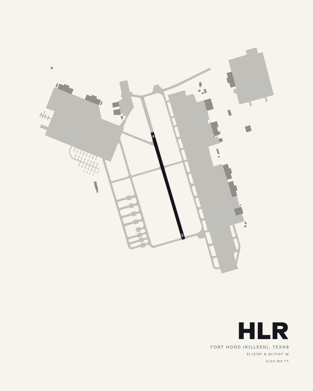 Yoakum-Defrenn Ahp (HLR) airport map print