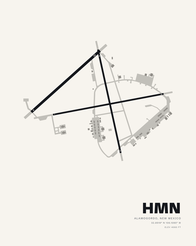 Holloman AFB (HMN) airport map print