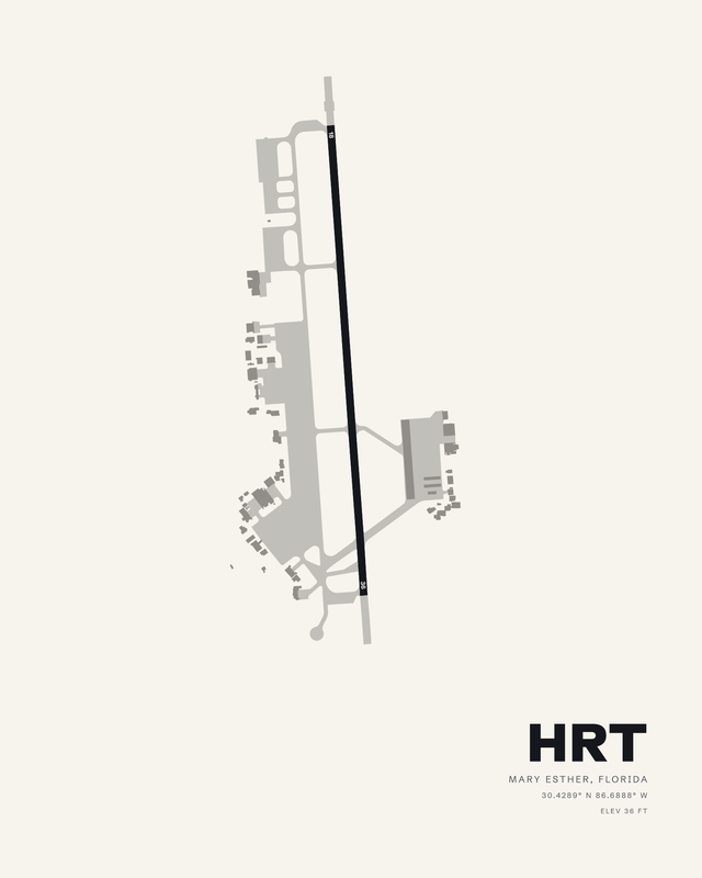 Mary Esther HRT airport map print