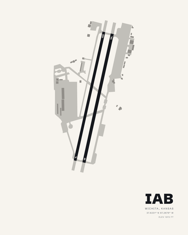 McConnell AFB (IAB) airport map print