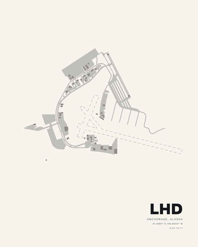 Anchorage LHD airport map print