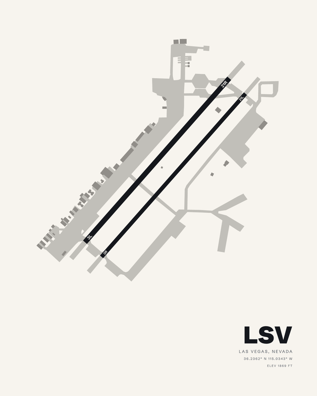 Nellis AFB (LSV) airport map print