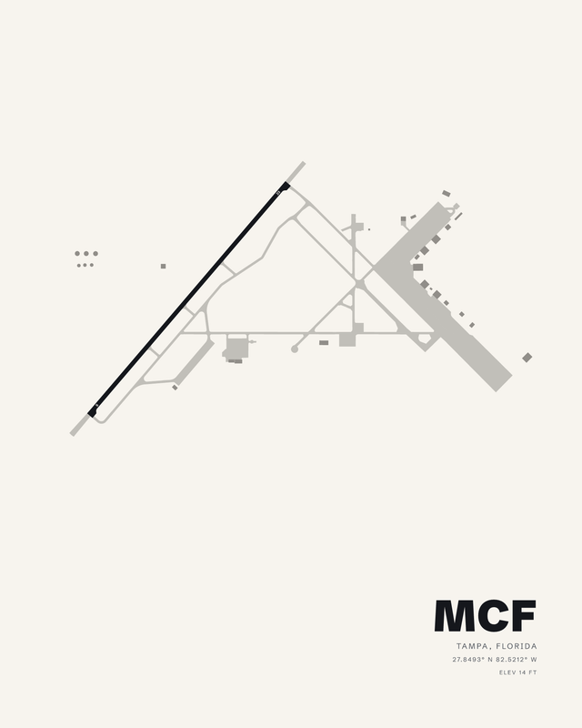 MacDill AFB (MCF) airport map print