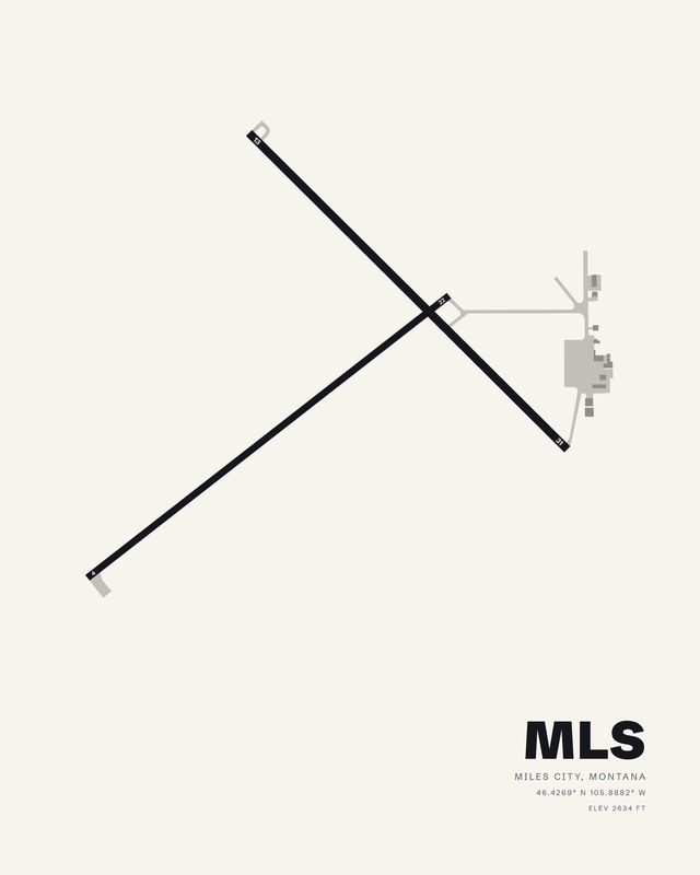 Miles City MLS airport map print