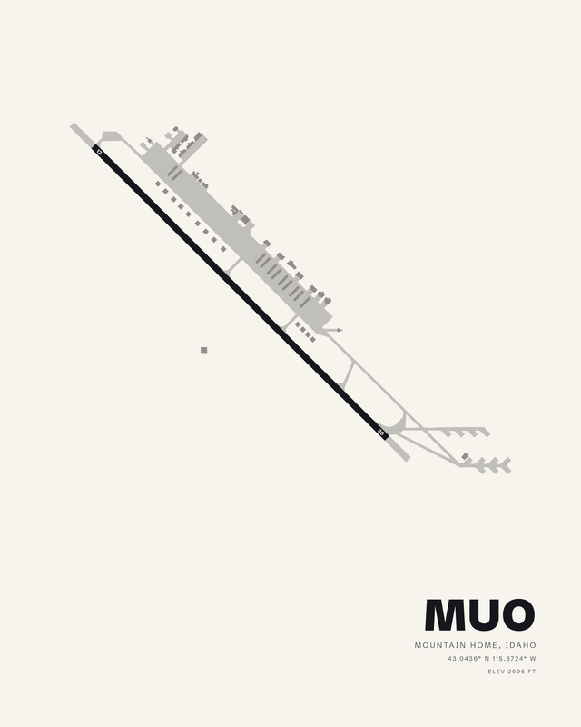 Mountain Home AFB (MUO) airport map print