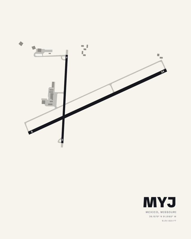 Mexico MYJ airport map print