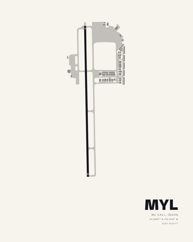 McCall MYL airport map print