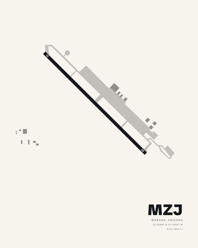 Marana MZJ airport map print