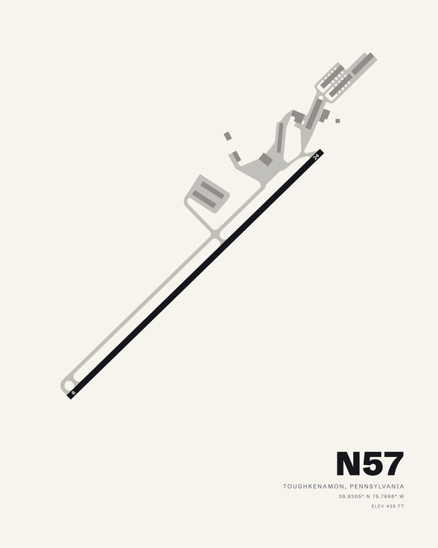 Toughkenamon N57 airport map print