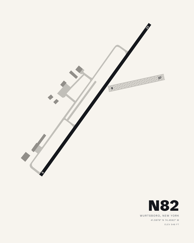 Wurtsboro N82 airport map print