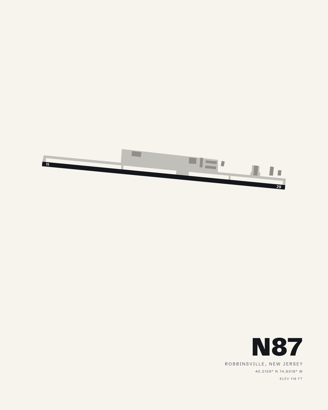 Robbinsville N87 airport map print
