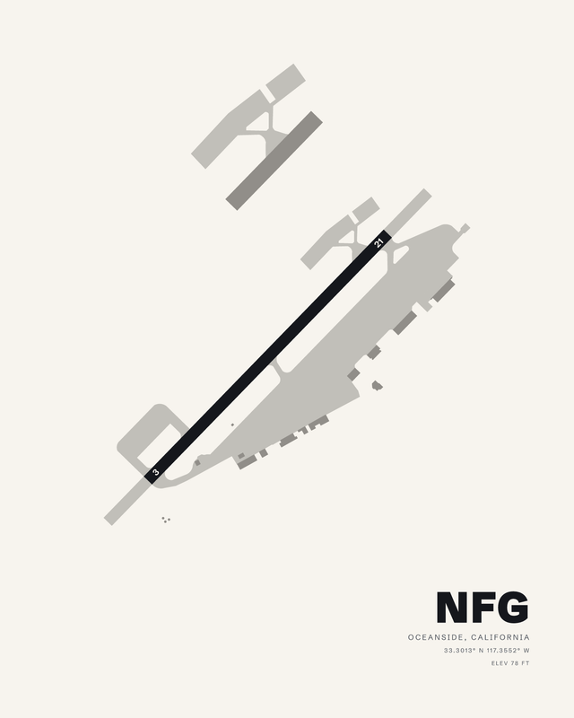 Camp Pendleton MCAS (Munn Field) (NFG) airport map print