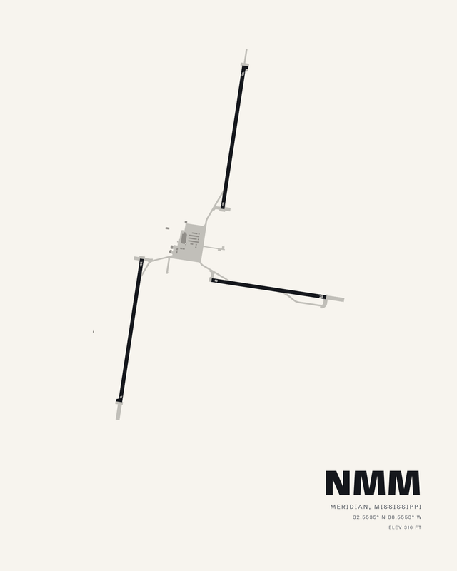 Meridian NMM airport map print