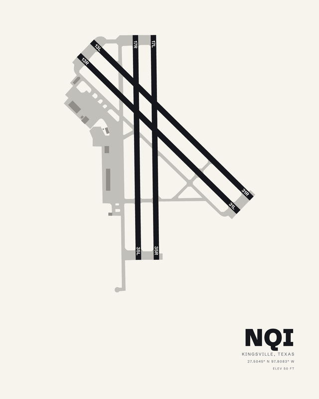 Kingsville NQI airport map print