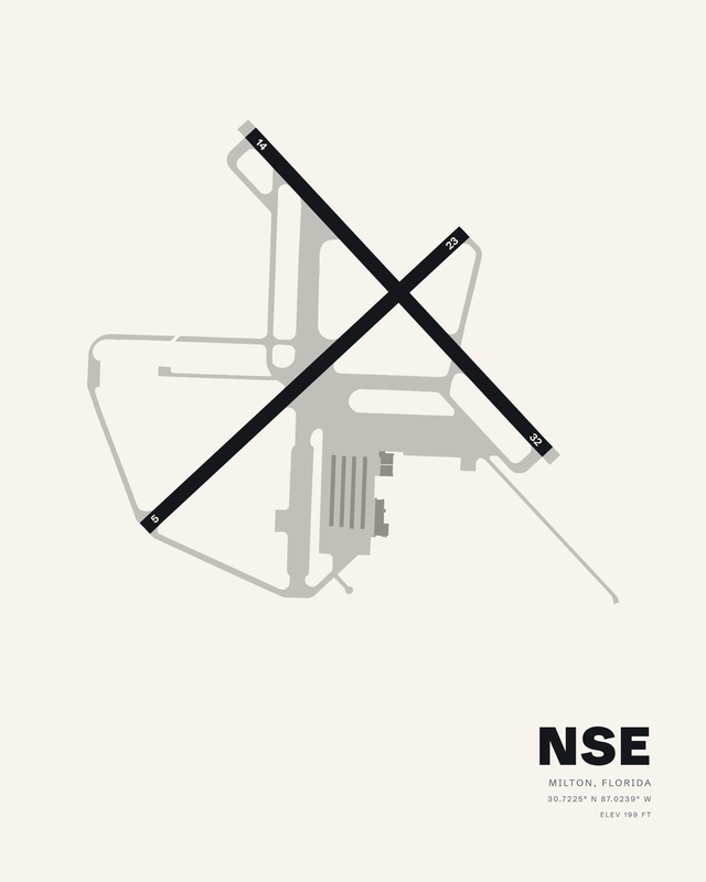 Whiting Field NAS North (NSE) airport map print