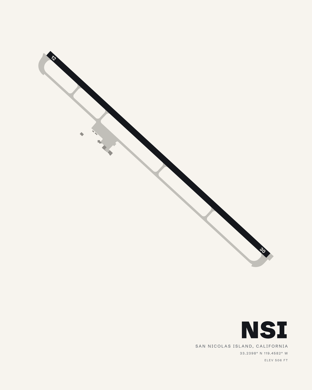 San Nicolas Island NOLF (NSI) airport map print