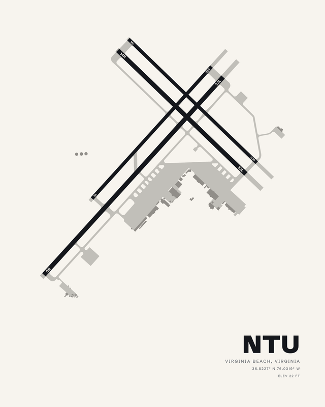Oceana NAS (Apollo Soucek Field) (NTU) airport map print