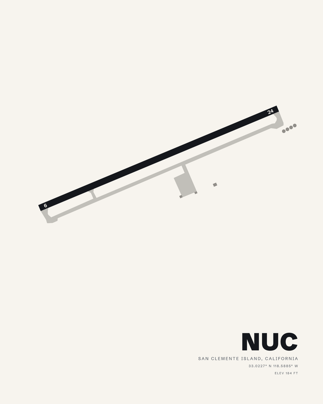 San Clemente Island NALF (NUC) airport map print