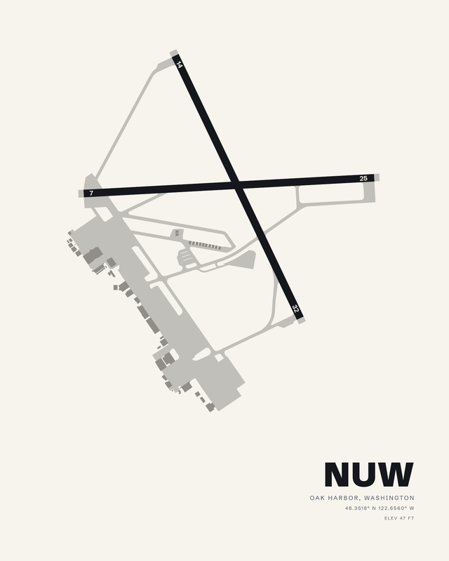 Whidbey Island NAS (Ault Field) (NUW) airport map print