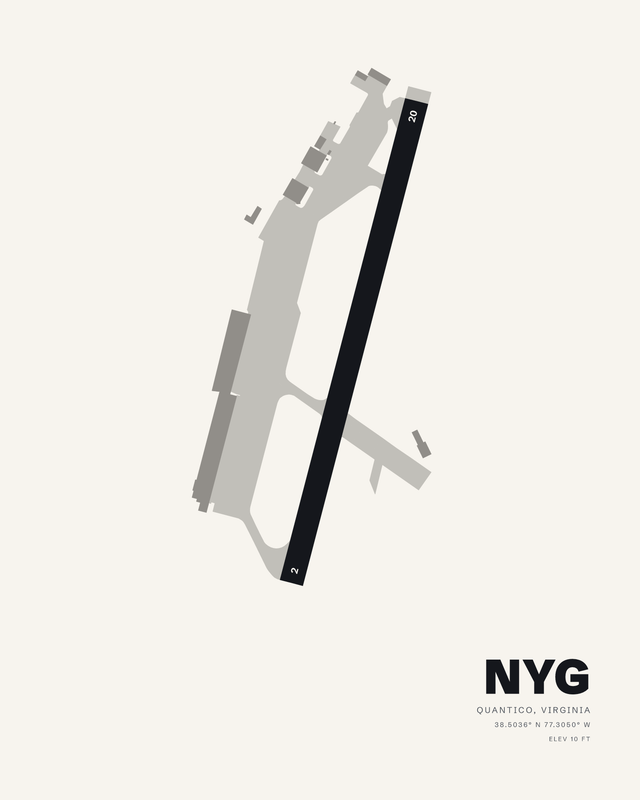 Quantico McAf (Turner Field) (NYG) airport map print