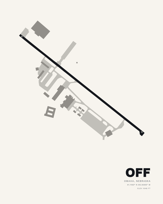 Offutt AFB (OFF) airport map print