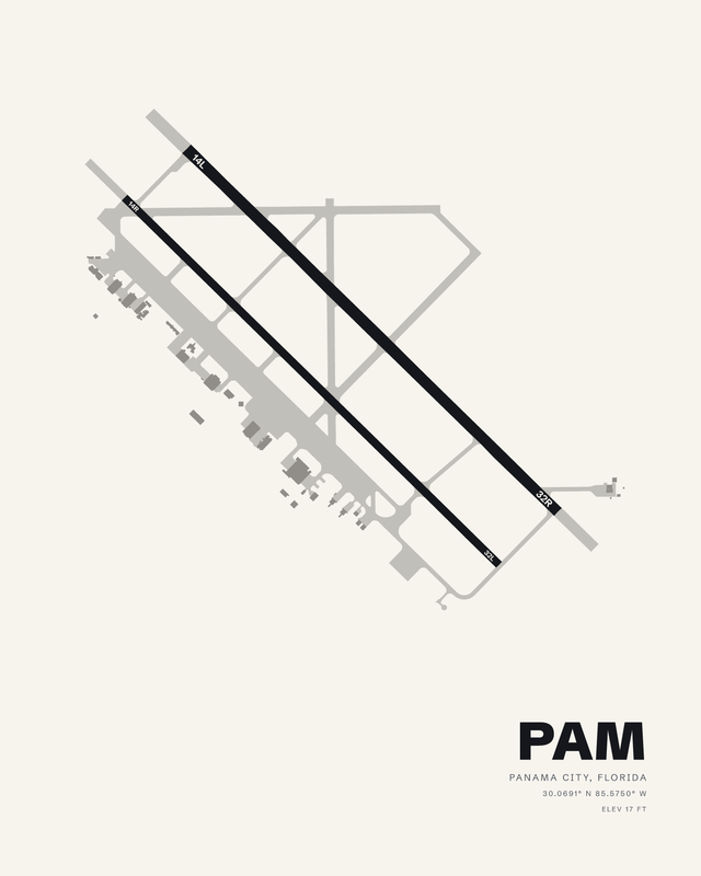 Tyndall AFB (PAM) airport map print